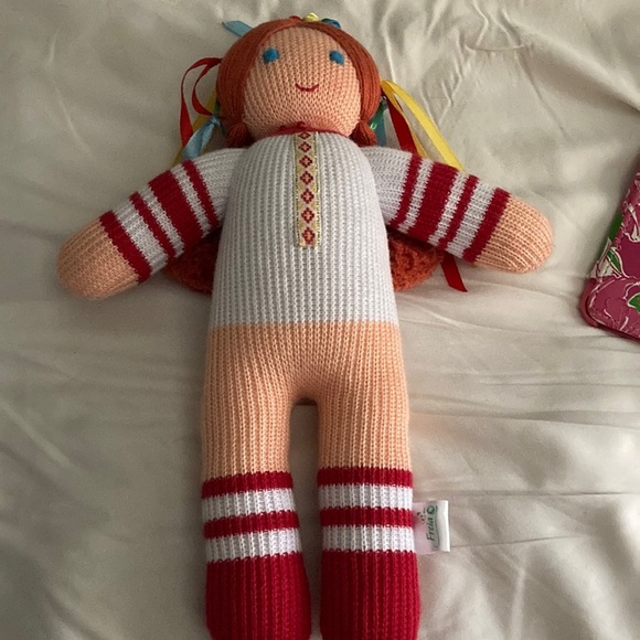 Handmade Knitted Doll with Red and White Outfit - Picture 1 of 5